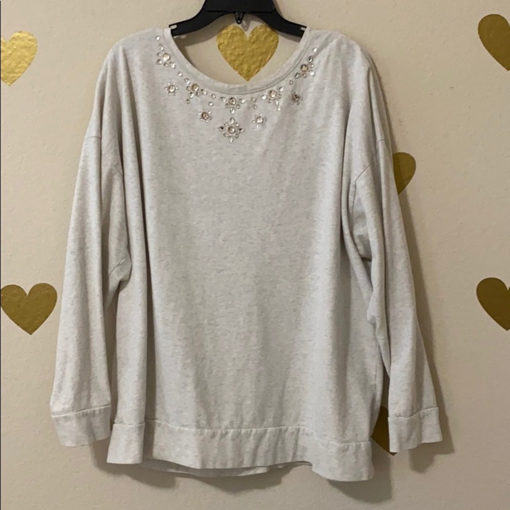 St. johns bay light sweatshirt with rhinestones 3x